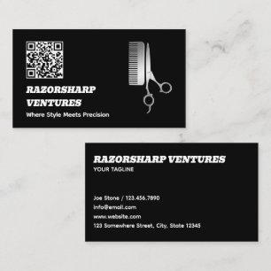 Barbershop Zwart QR Visitekaartje