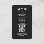 Barbershop Zwart Rood Blauw Wit Modern Barber Visitekaartje (Achterkant)