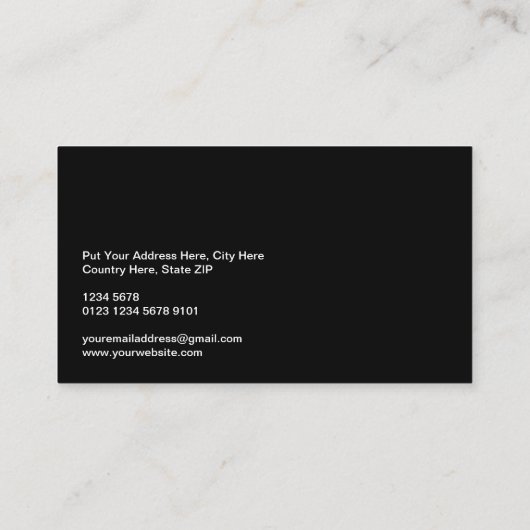 Barbershop Zwart-wit foto, Zwart Visitekaartje (Achterkant)