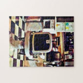 Barberstoel en flessen van Hair Tonic Legpuzzel (Horizontaal)