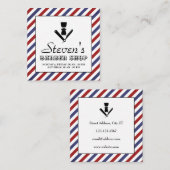 Barberstrepen en  afdekking van logo vierkante visitekaartje (Voorkant / Achterkant)
