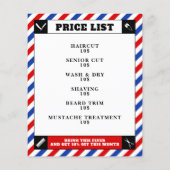 Barberstrepen rood en blauw lijst flyer (Achterkant)