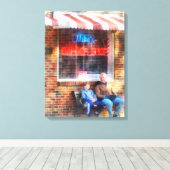 Barberwinkel in de buurt canvas afdruk (Insitu (Houten vloer))