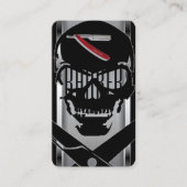 Barberwinkel logo/schedel visitekaartje (Voorkant)