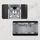 Barberwinkel logo/schedel visitekaartje (Voorkant / Achterkant)