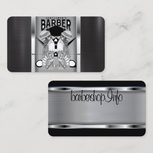 Barberwinkel logo/schedel visitekaartje (Voorkant / Achterkant)