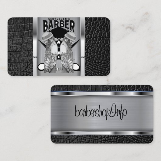 Barberwinkel logo/schedel visitekaartje (Voorkant / Achterkant)