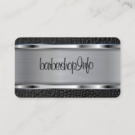 Barberwinkel logo/schedel visitekaartje (Achterkant)