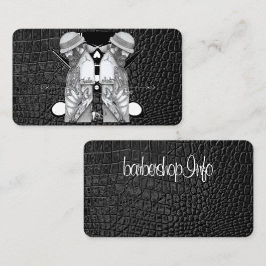 Barberwinkel logo/schedel visitekaartje (Voorkant / Achterkant)
