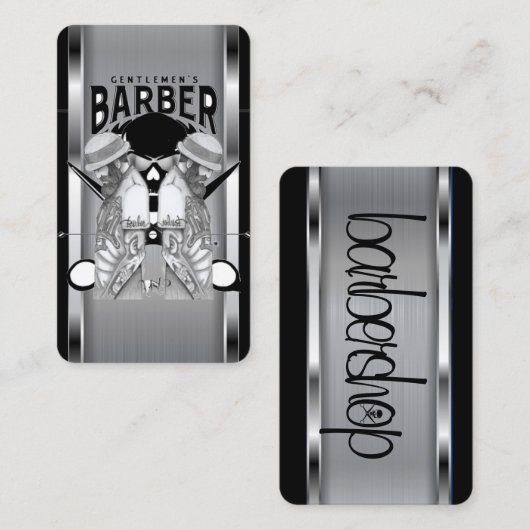 Barberwinkel logo/schedel visitekaartje (Voorkant / Achterkant)