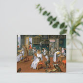 Barberwinkel met apen en katten briefkaart (Staand voorkant)