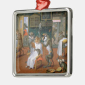 Barberwinkel met apen en katten metalen ornament (Links)