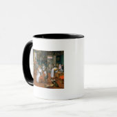 Barberwinkel met apen en katten mok (Voorkant links)