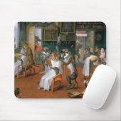 Barberwinkel met apen en katten muismat (Met muis)