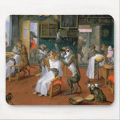 Barberwinkel met apen en katten muismat (Voorkant)