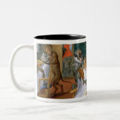 Barberwinkel met apen en katten tweekleurige koffiemok (Links)