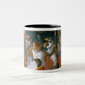 Barberwinkel met apen en katten tweekleurige koffiemok (Center)