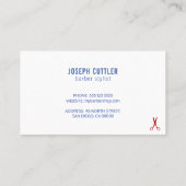 Barberwinkel modern rood wit Visitekaartje (Achterkant)