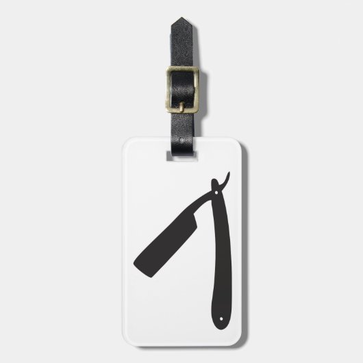 barberwinkel razor bagagelabel (Voorkant verticaal)