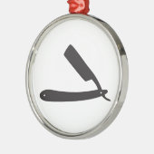 barberwinkel razor metalen ornament (Links)