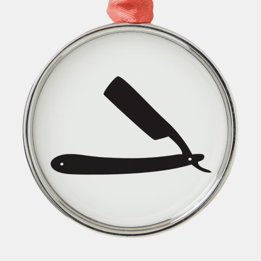 barberwinkel razor metalen ornament (Voorkant)