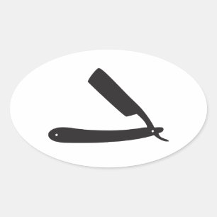 barberwinkel razor ovale sticker