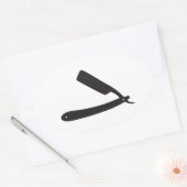 barberwinkel razor ovale sticker (Envelop)