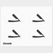 barberwinkel razor ovale sticker (Vel)