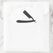 barberwinkel razor ovale sticker (Tas)