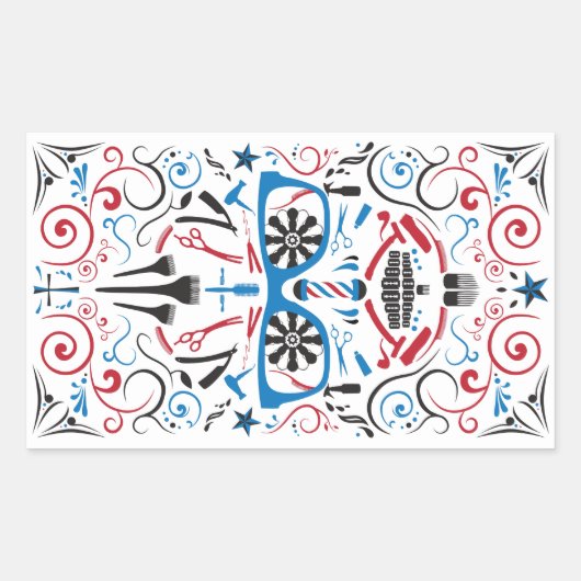 barberwinkel rechthoekige sticker (Voorkant)