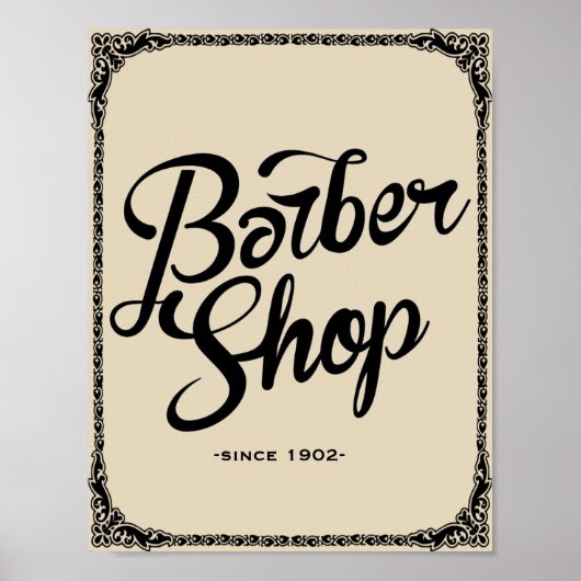 barberwinkel sinds 1902 oud - poster - kunstdrukwe (Voorkant)