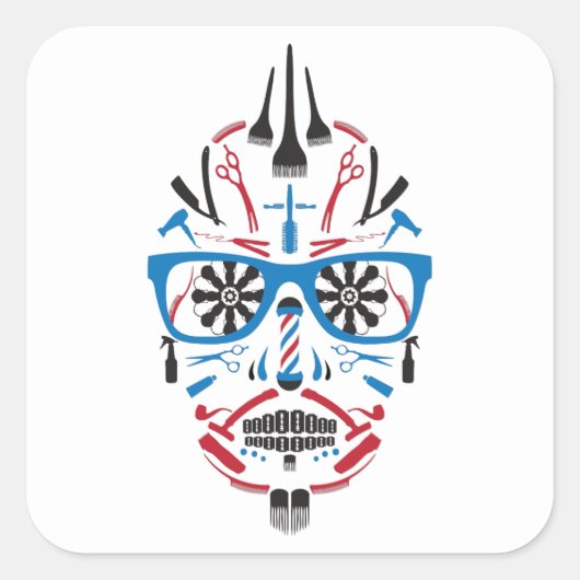 barberwinkel vierkante sticker (Voorkant)