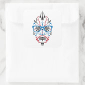 barberwinkel vierkante sticker (Tas)