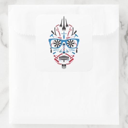 barberwinkel vierkante sticker (Tas)