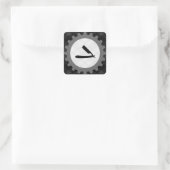 barberwinkel vierkante sticker (Tas)