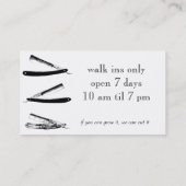 Barberwinkel, visitekaartje (Achterkant)