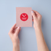 Barberwinkelcirkel en rode streep omhulling flyer (Hand)