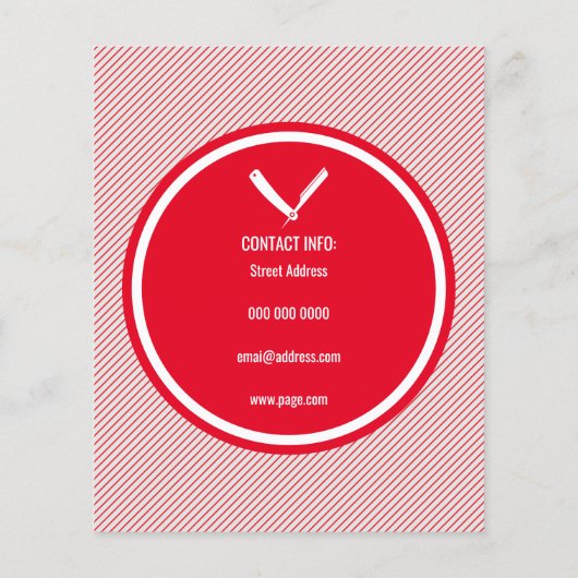 Barberwinkelcirkel en rode streep omhulling flyer (Achterkant)