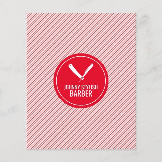 Barberwinkelcirkel en rode streep omhulling flyer (Voorkant)