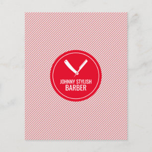 Barberwinkelcirkel en rode streep omhulling flyer