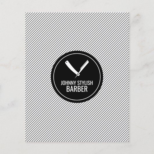 Barberwinkelcirkel en streep zwart flyer (Voorkant)