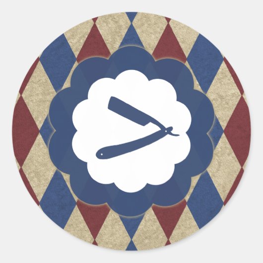 barberwinkeldiamant ronde sticker (Voorkant)