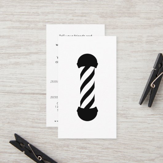 barberwinkelpaal verwijst naar een vriend aanbevelingskaartje (Voorkant / Achterkant in situ)