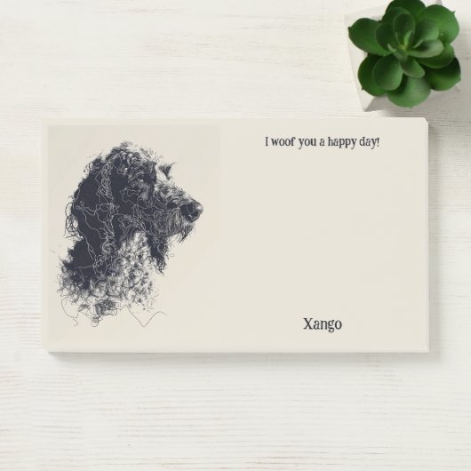 Barbet Abstract Art Dog Naam Post-it® Notes (Kantoor)