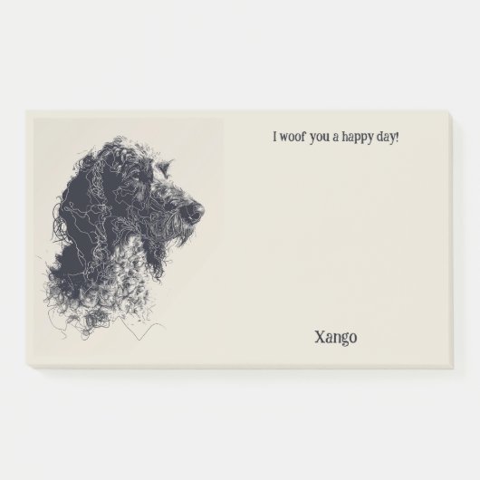 Barbet Abstract Art Dog Naam Post-it® Notes (Voorkant)