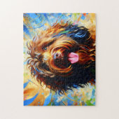 Barbet: Bruine Franse Waterdog Legpuzzel (Verticaal)