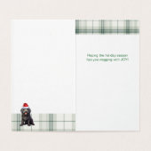 Barbet Christmas Dog Green Holiday Plaid Kaart (Binnenkant ongevouwen)