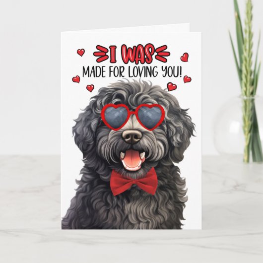 Barbet Dog Gemaakt voor Liefde U Valentijn Feestdagen Kaart (Voorkant)