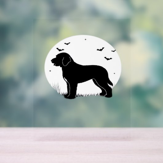 Barbet Dog - Halloween Moon Silhouette Oversized T Acryl Bord (Neutraal)