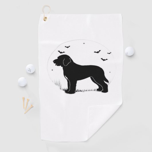 Barbet Dog - Halloween Moon Silhouette Oversized T Golfhanddoek (Insitu)